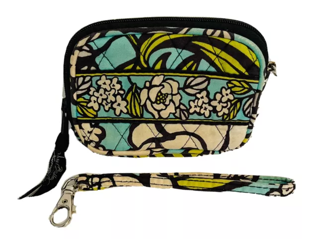Vera Bradley Island Bloom Tech Case Wristlet  Zip Pouch Coin Card Purse Divided