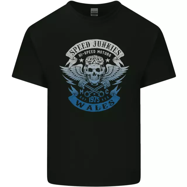 Wales Speed Junkies Biker Motorcycle Mens Cotton T-Shirt Tee Top