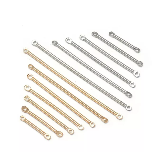 Gold Silver Colors Sticks Connector Charm Earrings Bracelet Diy Connectors 50pcs