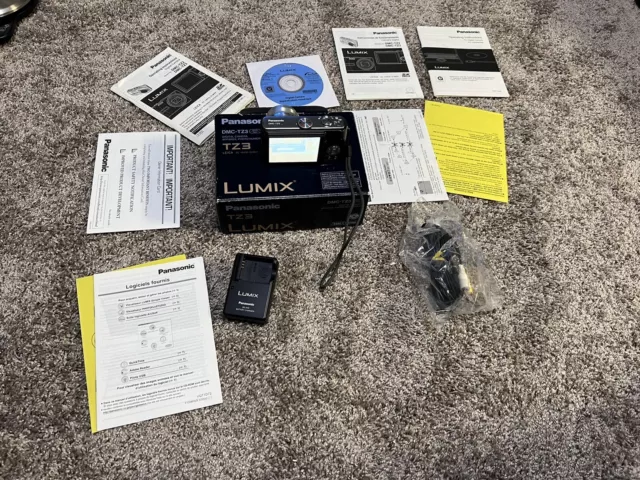 Panasonic LUMIX DMC-TZ3 7.2MP Black Digital Camera Digicam Works Read Descrip.