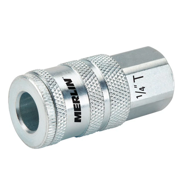 MERLIN 1/4 in. Female Steel Automotive Coupler 63552