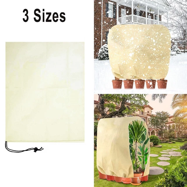 PP couvre arbre/arbuste en tissu non tissé avec corde de traction pour ancrage
