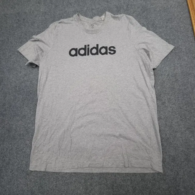 Adidas Shirt Mens 2XLARGE grey cotton sport casual short sleeve TShirt Size 2XL