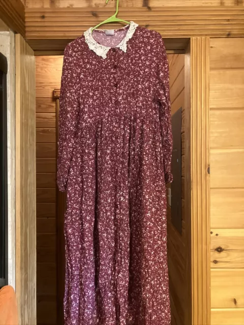 Vintage Laura Ashley Prairie Cottage Floral dress 12