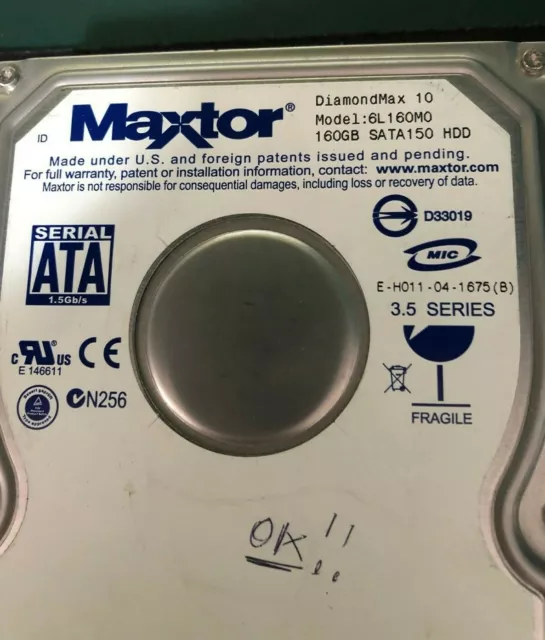 Maxtor Hard Disk 160Gb Sata 150 6L160M0 Hdd Diamondmax 10 Lba 320173056 6L160M00 2