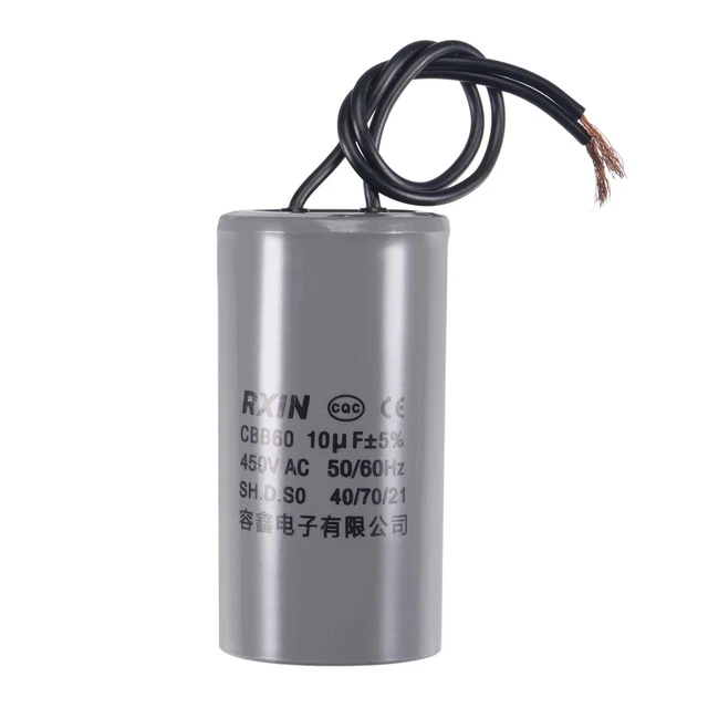 CBB60 Run Capacitor for Air Compressor and Water Pump Motor, 10uF 450VAC