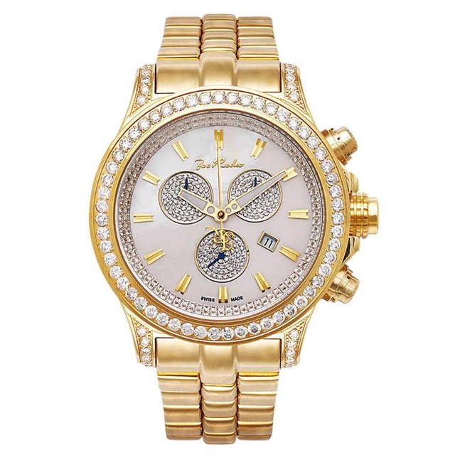 Joe Rodeo Diamond Men's Watch - MASTER PILOT gold 14.7 ctw