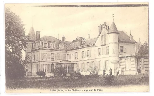 CPA 60 - BURY (Oise) - Le Château - Vue sur le Parc (petite animation)