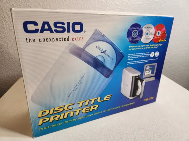 Casio CW 100 CD Label Printer SEALED contents OPEN BOX CD-R/RW DVD R/RW/RAM