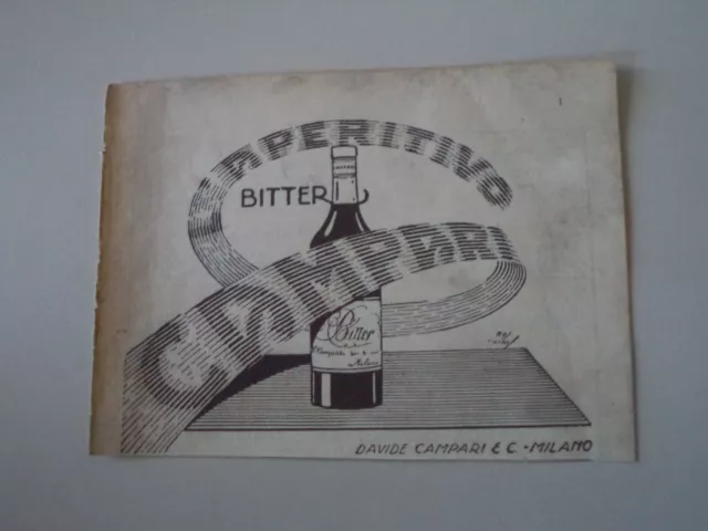advertising Pubblicità 1934 BITTER CAMPARI