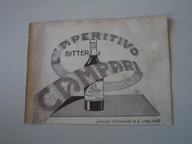 advertising Pubblicità 1934 BITTER CAMPARI