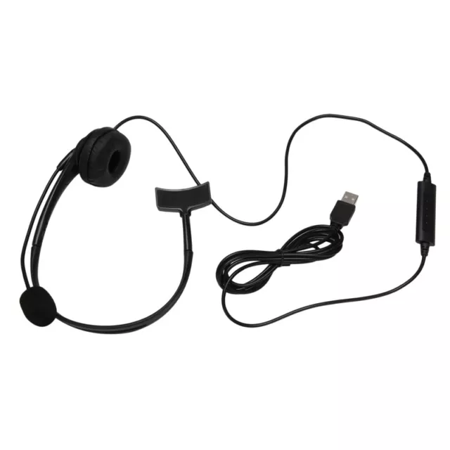 USB Call Center Headset with Noise Cancelling Mic Monaural Headphone for PC7836