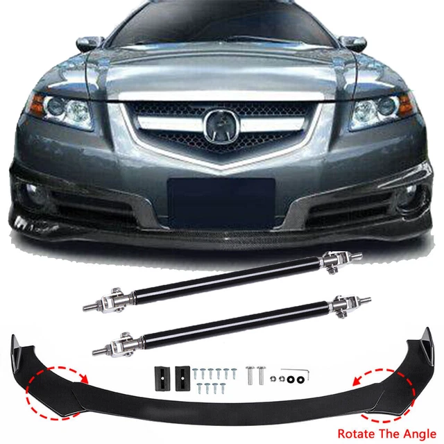 Car Front Bumper Lip Splitter Spoiler + Strut Rods for 02-04 ACURA RSX DC5 Mugen