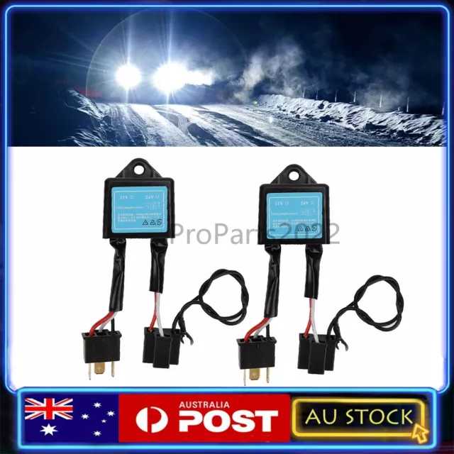 2X H4 LED Reversed Polarity Converter Positive Negative Switch Harness Adapter