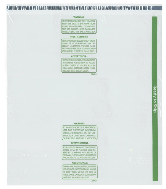 Plymor Ready to Ship 1.5 Mil Wicketed Poly Bags, 22" x 24" (Pack of 100)