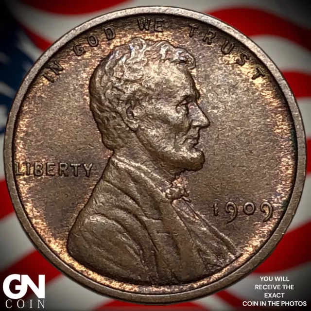 1909 VDB Lincoln Cent Wheat Penny M4398