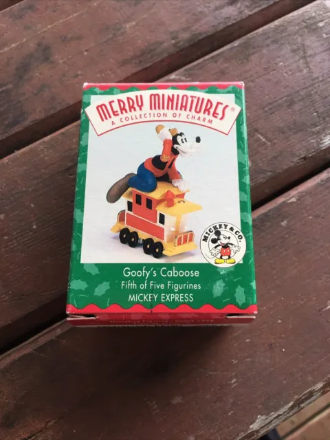 Vintage 1998 Hallmark Merry miniatures Ornament Goofy's Caboose