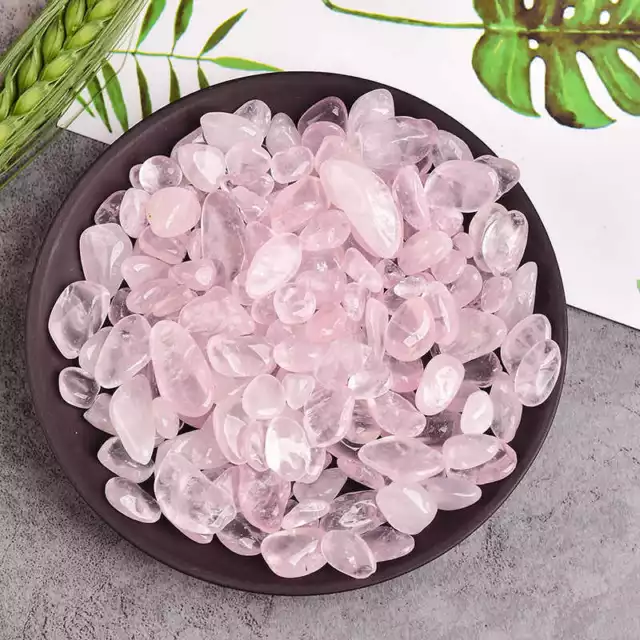 500g Lot Natural Crushed Rose Quartz Crystal Healing Reiki Specimen Raw Gemstone