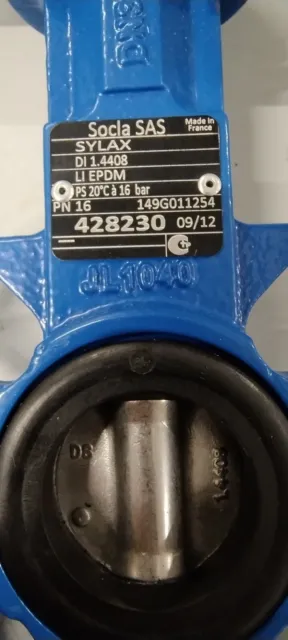 Sylax 2" EDPM butterfly valve. Ductile iron with notched handle & limit switch.