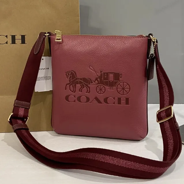 COACH CE874 Mini Rowan File Bag With Horse And Carriage Pebble Leather Crossbody