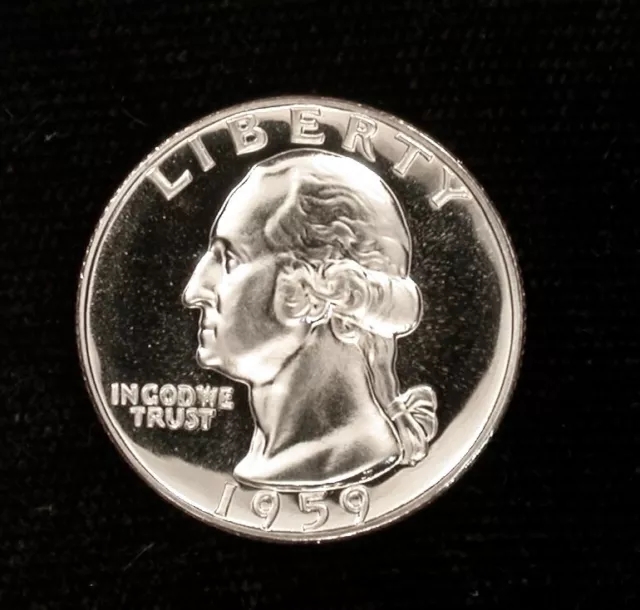 1959 25c HIGH GRADE CAMEO PROOF !!!!! BEAUTIFUL 2-SIDED FROST !!!!!