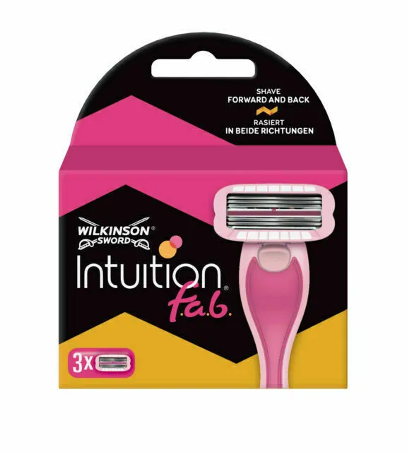 Recambios de hoja de afeitar para mujer Wilkinson Sword Intuition fabulosos - rosa, paquete de 3