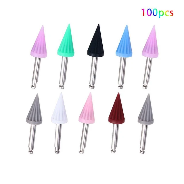 100pcs Dental Polishing Cups - High Quality Screw-On Rubber Tops for Teeth