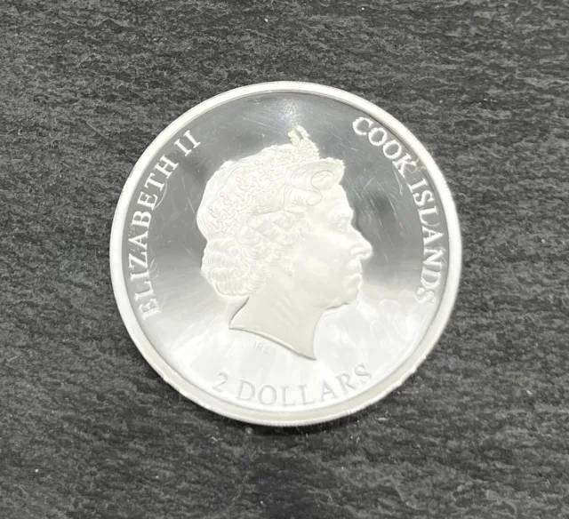 999 Pièce D'Argent ,2 Dollars,Elizabeth II, Acdc , 1/2 Pouces, 2019 2