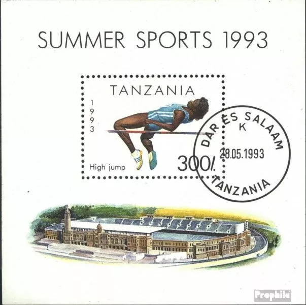 tanzanie Bloc 212 oblitéré 1993 Sports