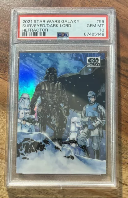 2021 Star Wars Galaxy Refractor #59 Surveyed by the Dark Lord Darth Vader PSA 10