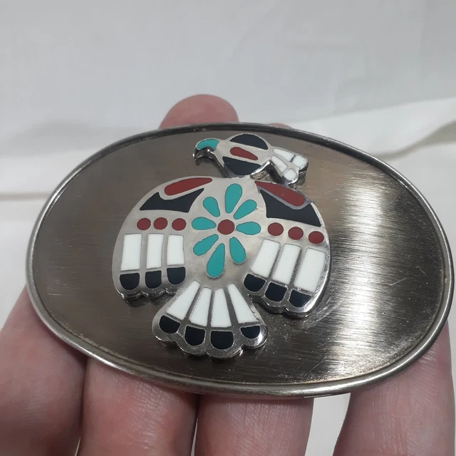 Vintage Thunderbird Inlay Belt Buckle