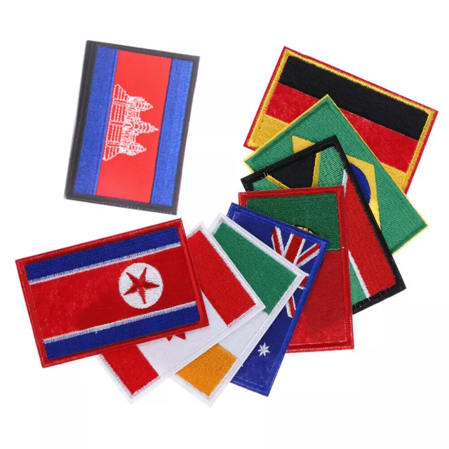 Nation flag emblem embroidered trim applique national country sew/iron on-patch