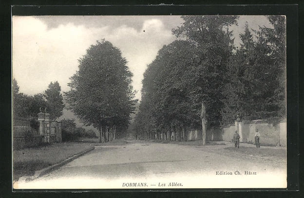 CPA Dormans, Les Allees, Strassenblick