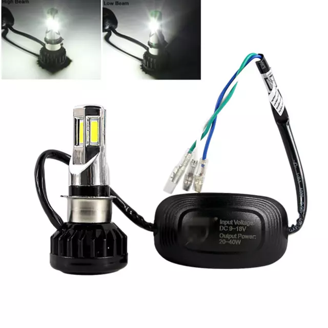 H4 LED Scheinwerfer Birne 30W mit Lüfter Roller Motorrad Fern +  Abblendlicht 1x