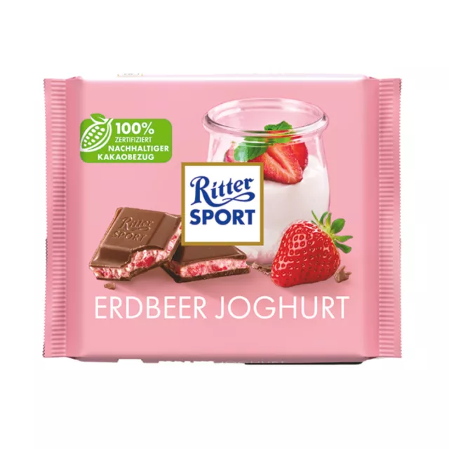Ritter Sport Erdbeer Joghurt mit Reis Grisps Erdbeer Stückchen 100g