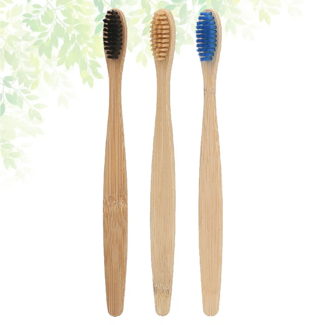 3 pz spazzolini da denti bambù naturale ecologici in bambù per donna uomo
