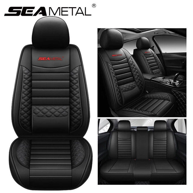 5 Seat Full Set Car Seat Cover Luxury Leather Universal Front Rear Back Cushion