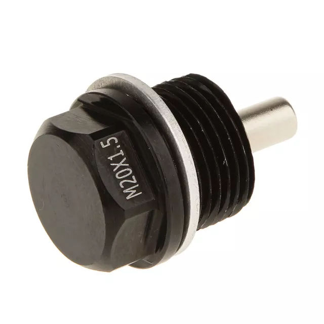 M20X1.5mm Anodized Metal Engine Magnetic Oil Pan Drain Bolt Plug Black