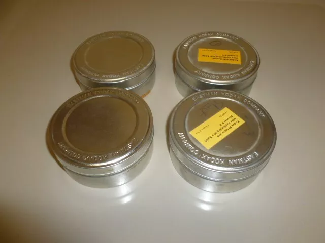 Lot of 4 Vintage Eastman Kodak Company 35mm Bulk Film Tin Can