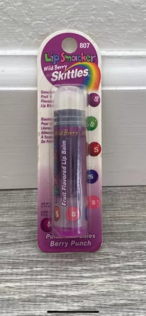 Bonne Bell Lip Smacker Wild Berry Punch Skittles 807 Glass NEW Vintage Purple