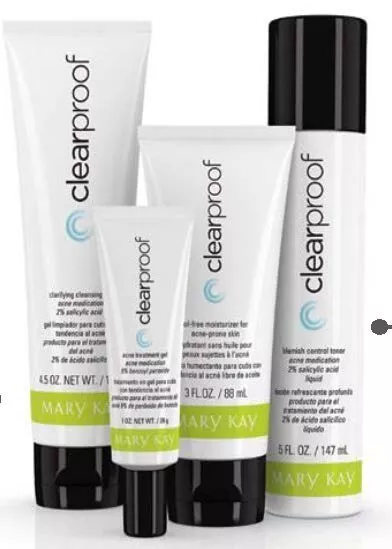 Mary Kay ClearProof Acne System 4 Four Piece Set NIB Exp 06/2025 FULL SIZE NEW!!