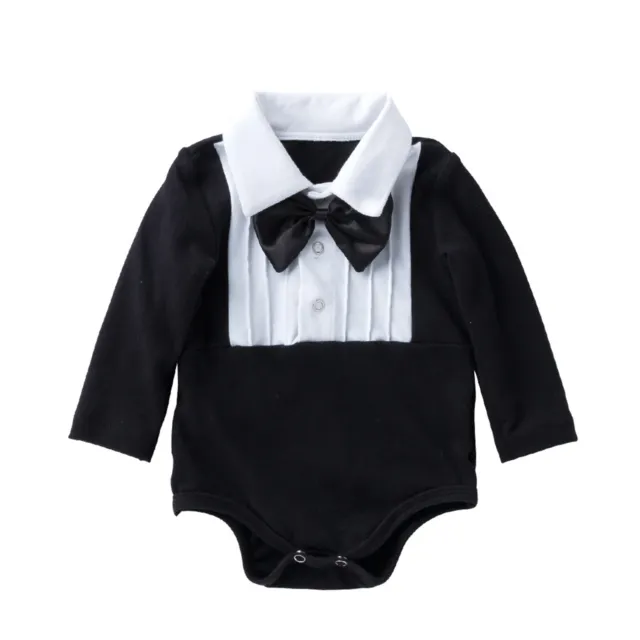 Newborn Baby Boys Gentleman Romper Jumpsuit Outfits Infant Long Sleeve Bodysuit
