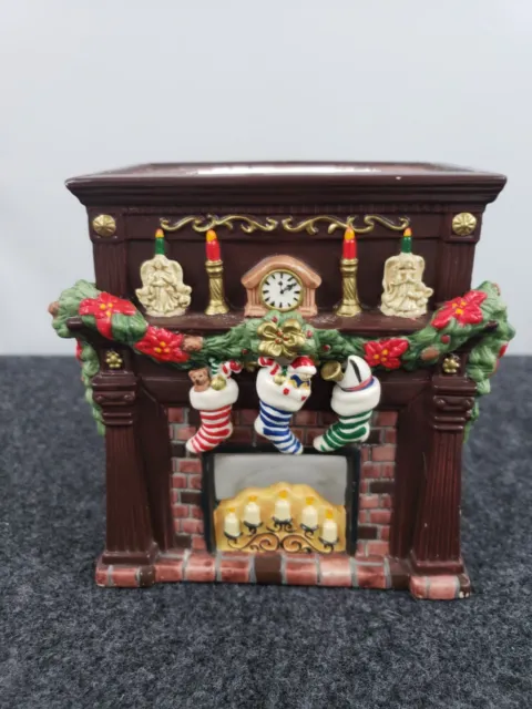 Vintage Party Lite Christmas Fire Place Candle Holder Wax Warmer 5.5" high x 5"w