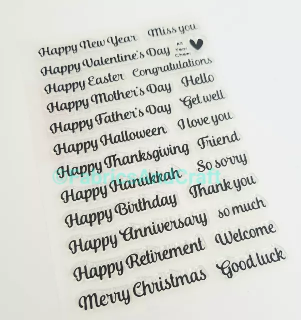 Special Occasions Clear Stamps, Sentiments Greetings, Card Making Messages Stamp