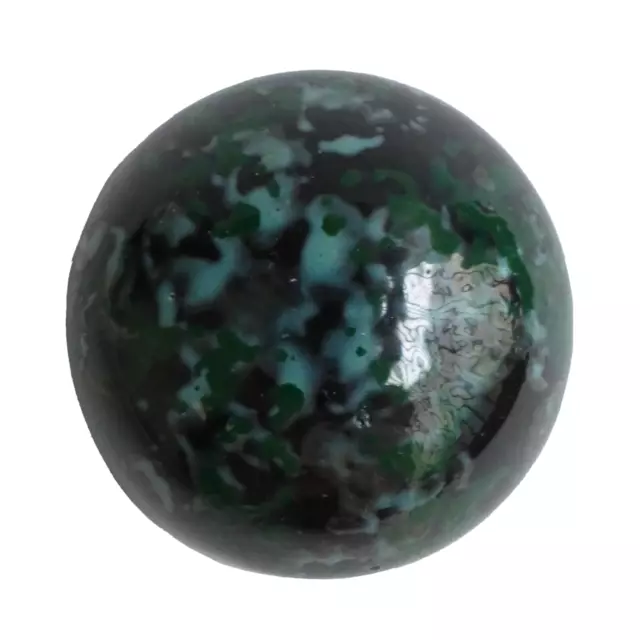 Bouton ancien - Verre noir émaillé - 33 mm - XXe - Enamel Black Glass Button