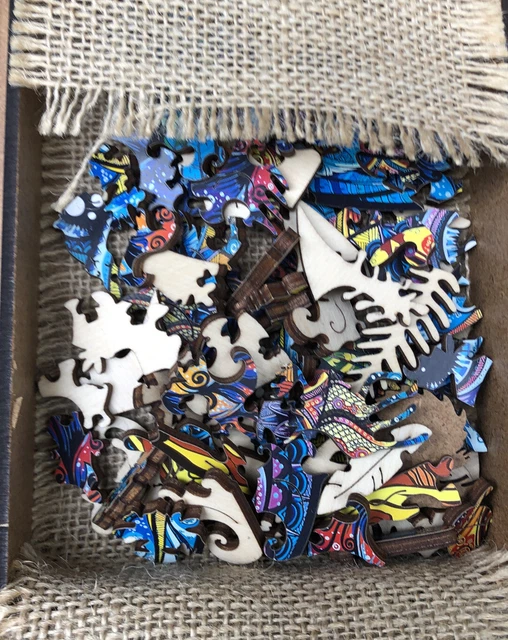 UNIDRAGON Charming Owl Wooden Jigsaw Puzzle Small 5.9 x 10.2 in. 101 Pieces Nice 3