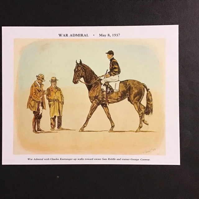 WAR ADMIRAL PORTRAIT 11 X 9 Picture Horse Racing 1937 Kentucky Derby