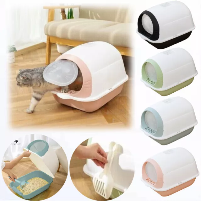 Fully Enclosed Cat Litter Box Easy Clean Large Cat Toilet Compact Litter Pet Box