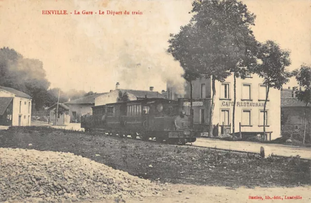 Cpa 54 Einville La Gare Le Depart Du Train