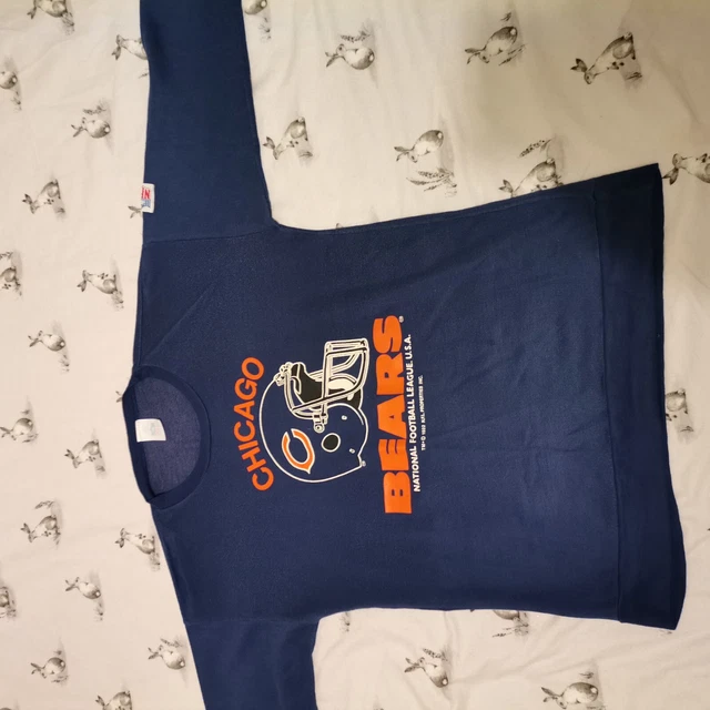 Vintage NFL Sweatshirt Small Chicago Bears Blue Roundneck Pullover Jumper Size S